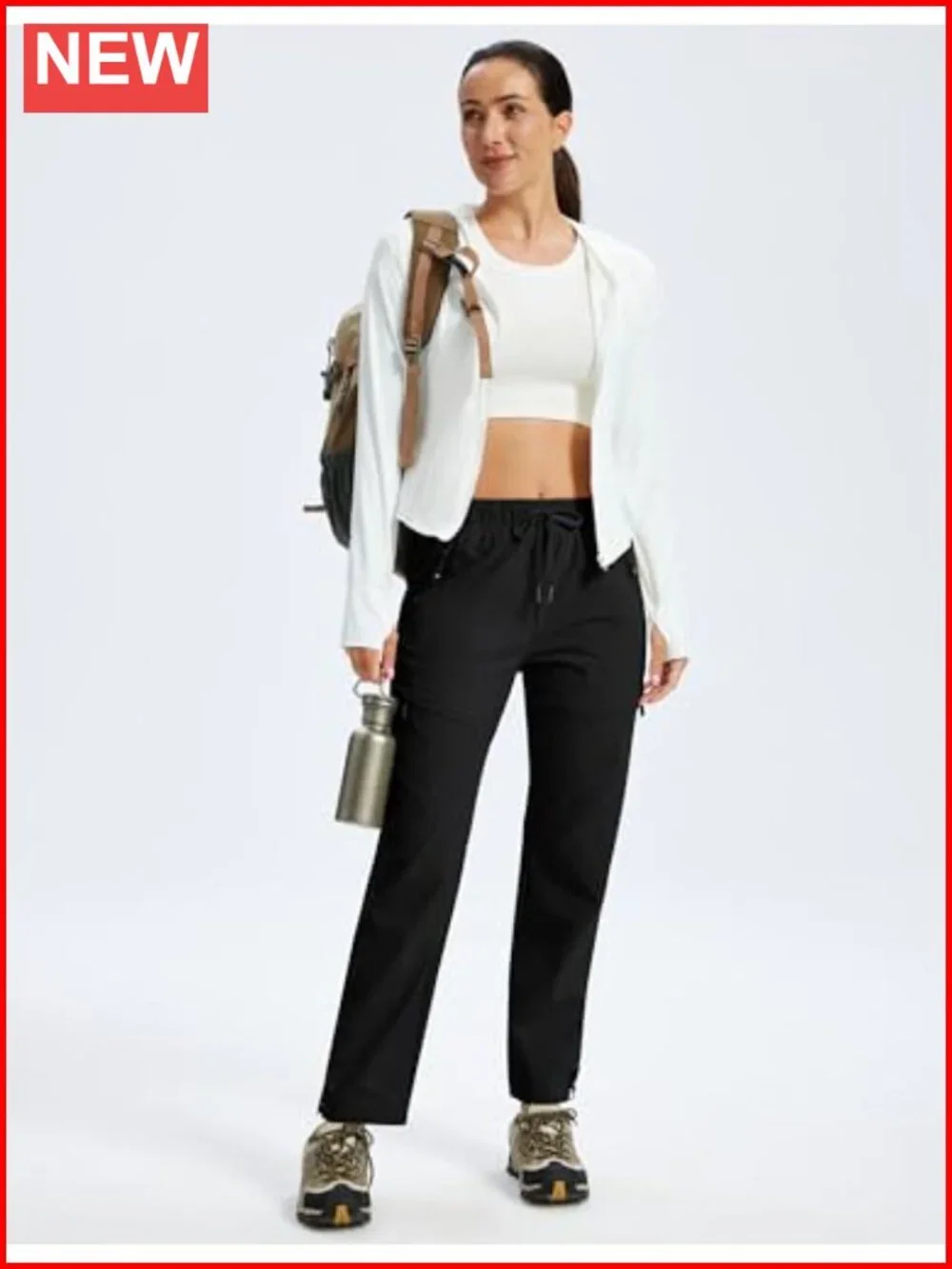Women's Hiking Cargo Pants Lightweight Quick Dry Water Resistant with Zipper